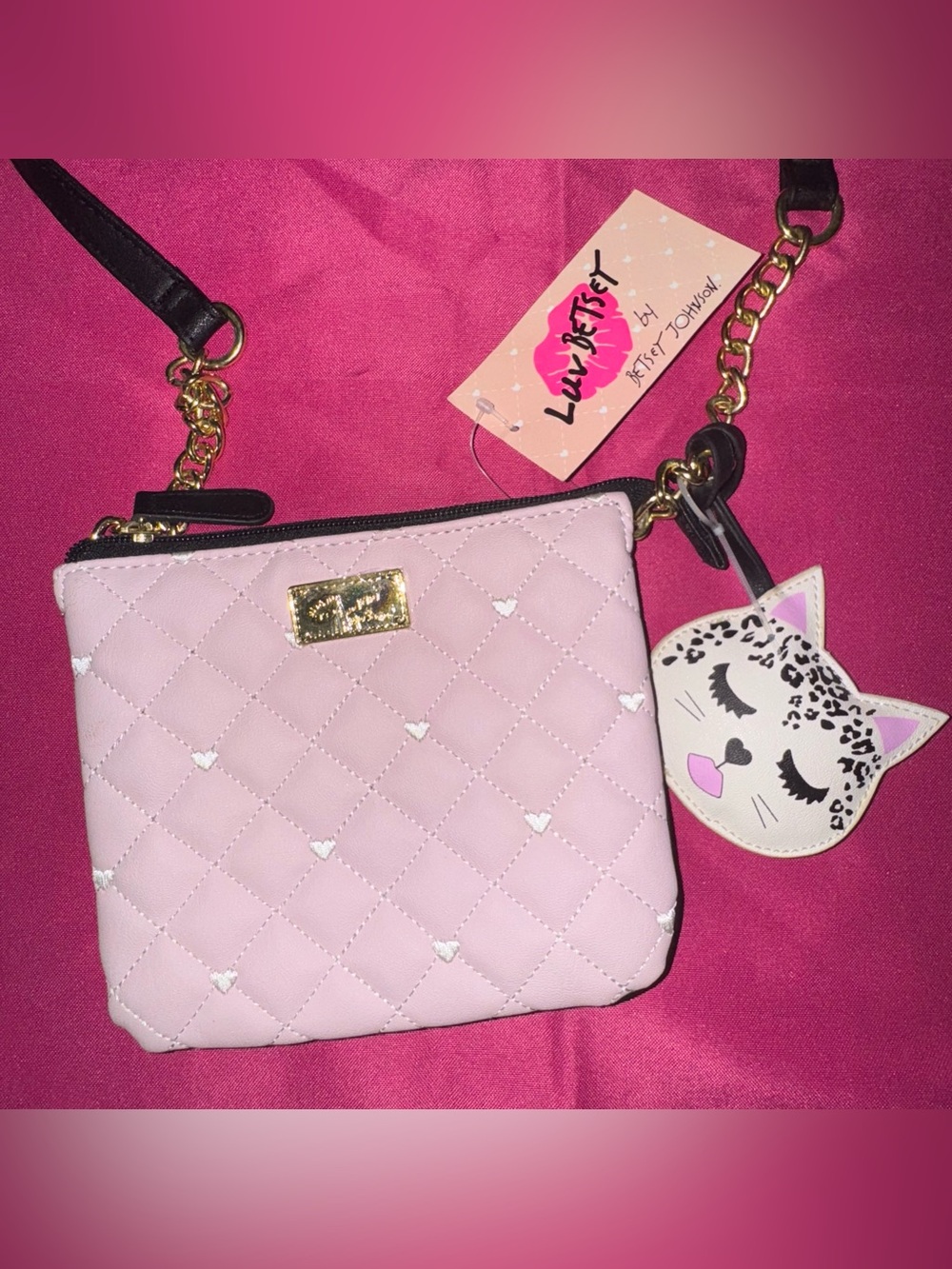 Betsey Johnson Pink Quilted Crossbody Bundle of 2 / Betsey Johnson Bundle - Picture 2 of 9